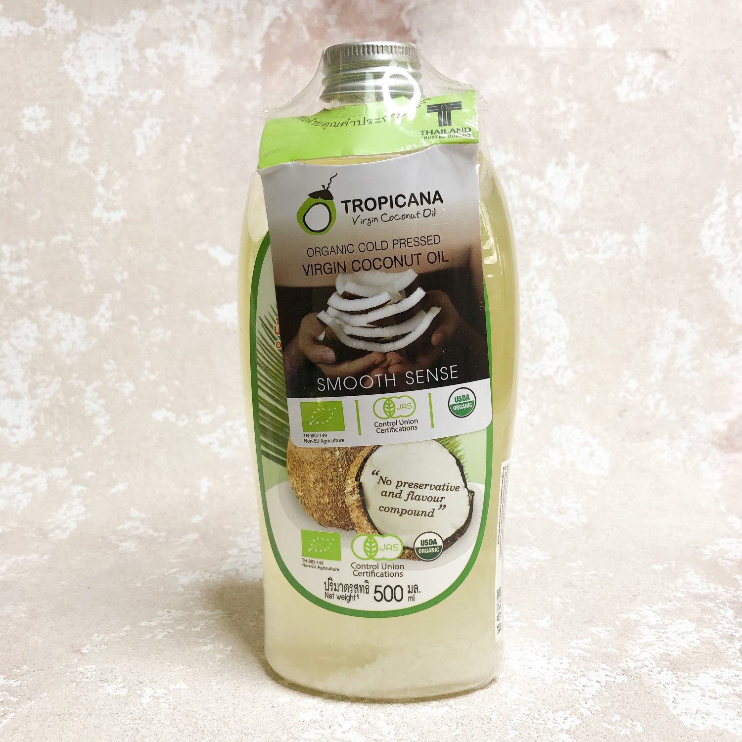 Tropicana organic cold pressed virgin coconut oil 500 мл