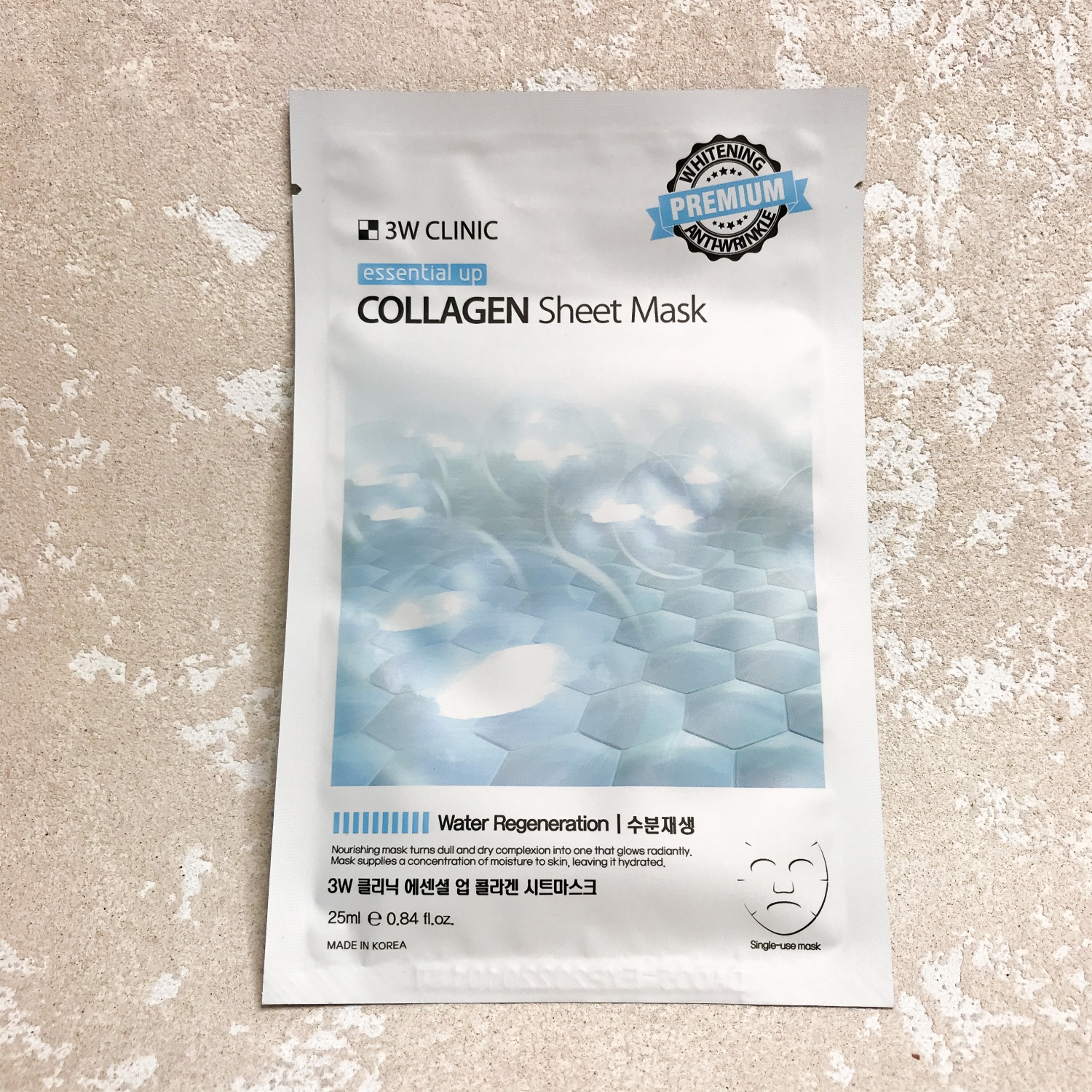 3W Clinic Essential Up Collagen Sheet Mask 25 мл
