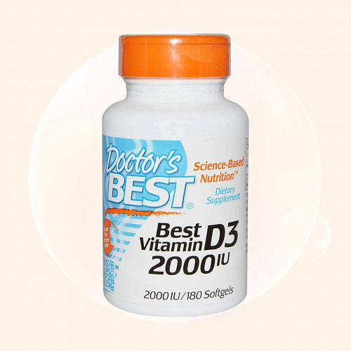 Doctor's Best Vitamin D3 2000 IU, 180 Softgels  50 мкг (2000 МЕ)