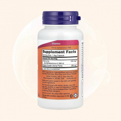 NOW Vitamin K-2 100 mcg, 100 CAPS