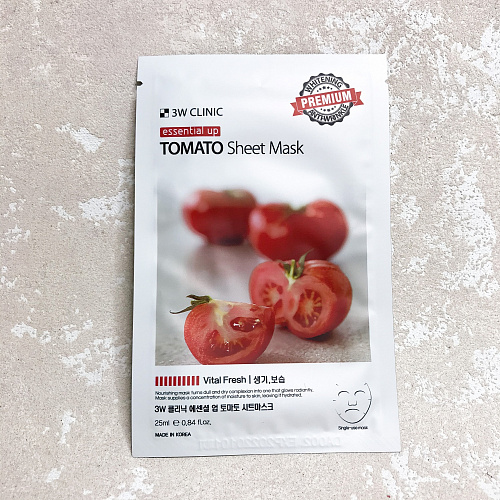 3W Clinic Essential Up Tomato Sheet Mask 25 мл