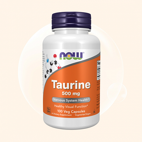 NOW Taurine 500 mg 100 vc 500 мл 100 капсул