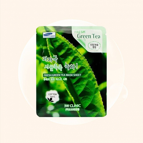 3W Clinic Fresh Green Tea Mask Sheet 23 мл